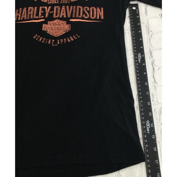 Harley-Davidson Shirt Top Women’s Size Large Black Orange Richmond Va Vintage - Picture 8 of 12